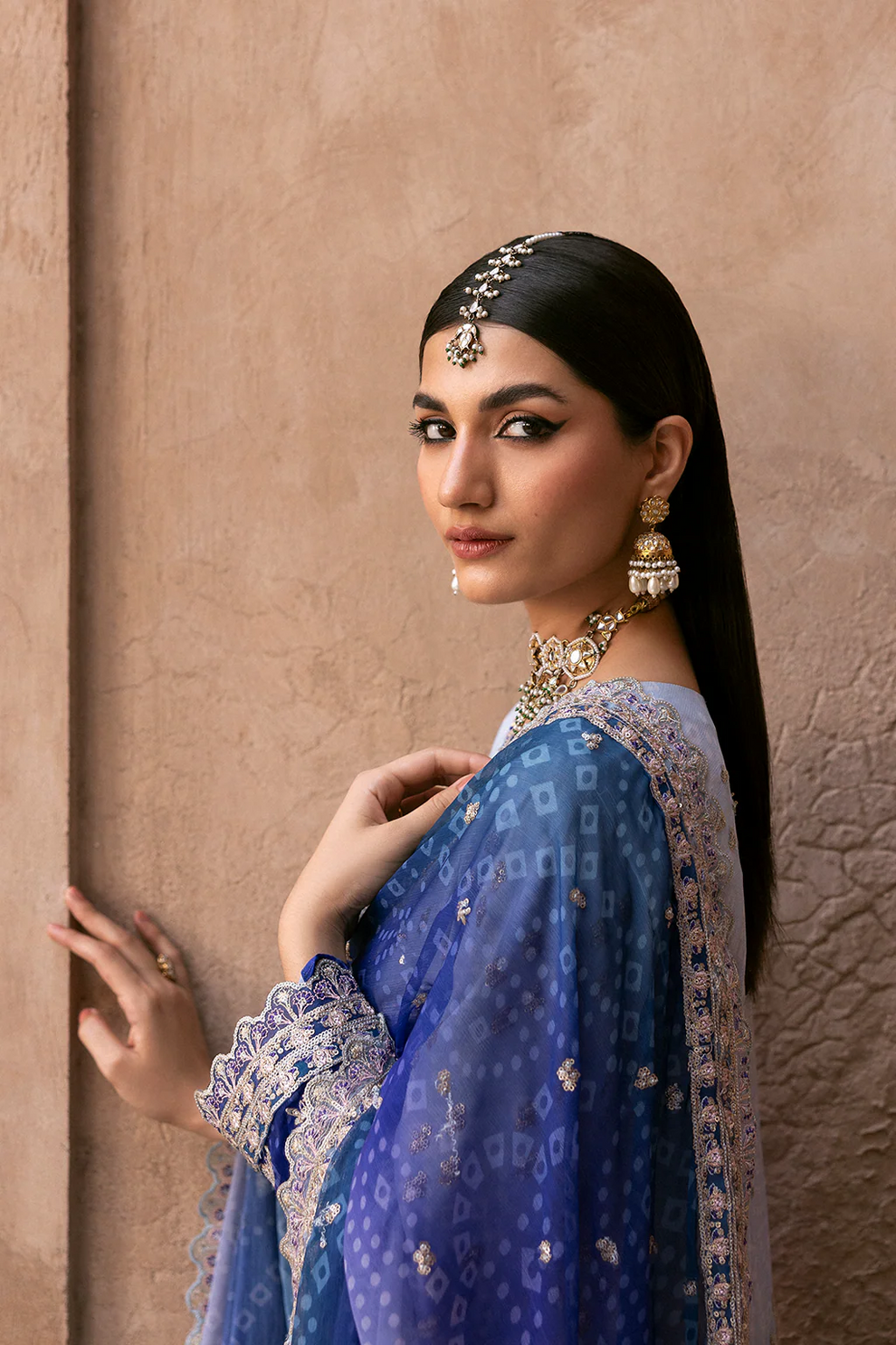 EMAN ADEEL chiffon embroidered hand emblished luxury unstitched 3pc