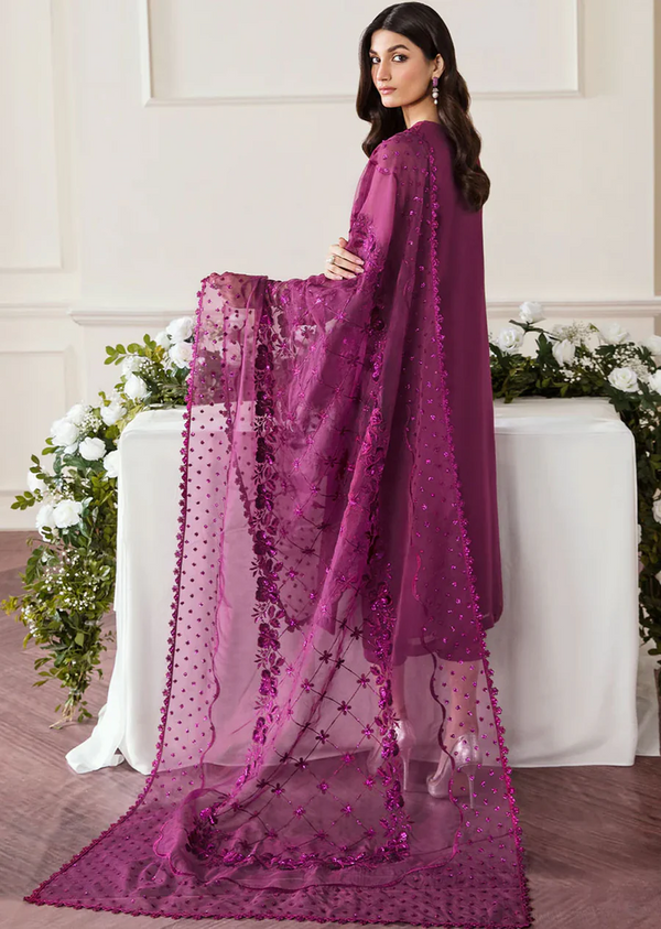 BAROQUE chiffon embroidered sequence unstitced 3pc