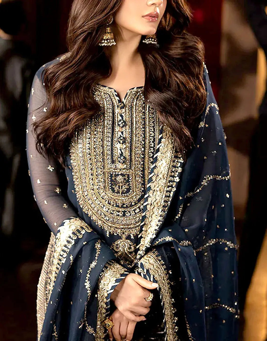 ASIM JOFA
chiffon embroidered sequence luxury gharar unstitched 3pc