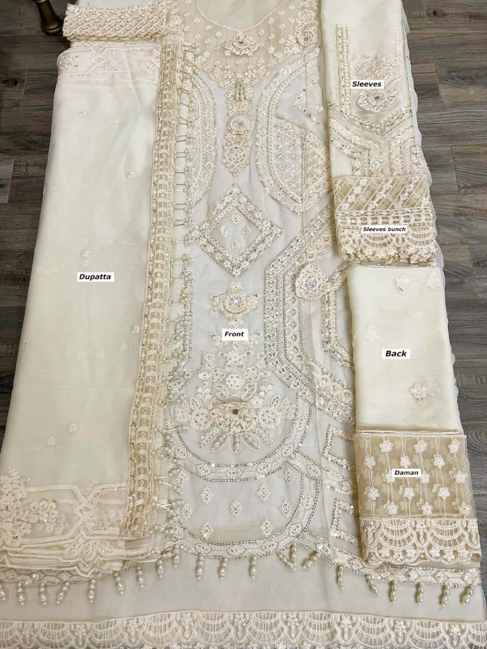 MARIA.B chiffon embroidered sequence 3d flowers luxury unstitched 3pc