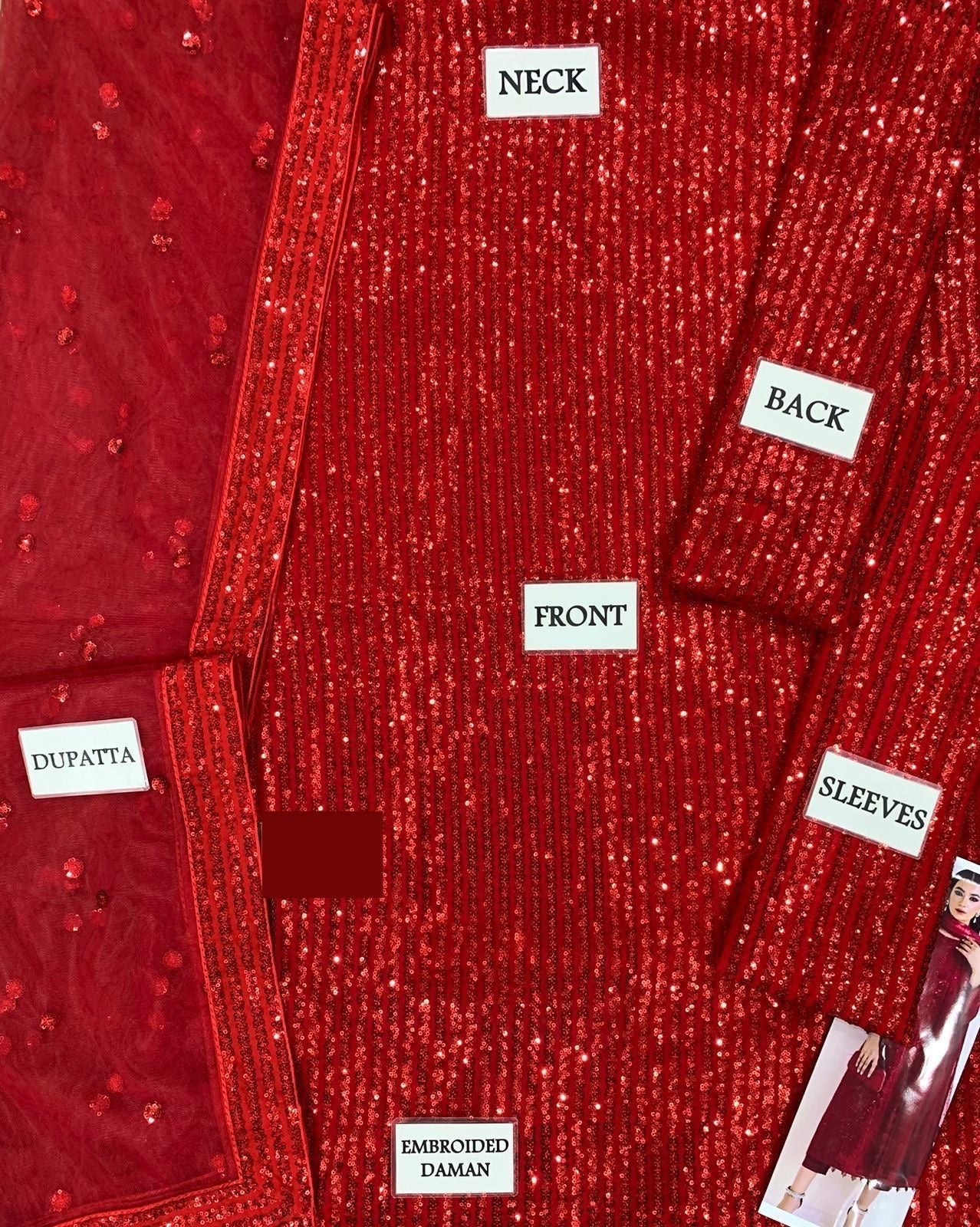 BAROQUE chiffon embroidered sequence unstitched 3pc