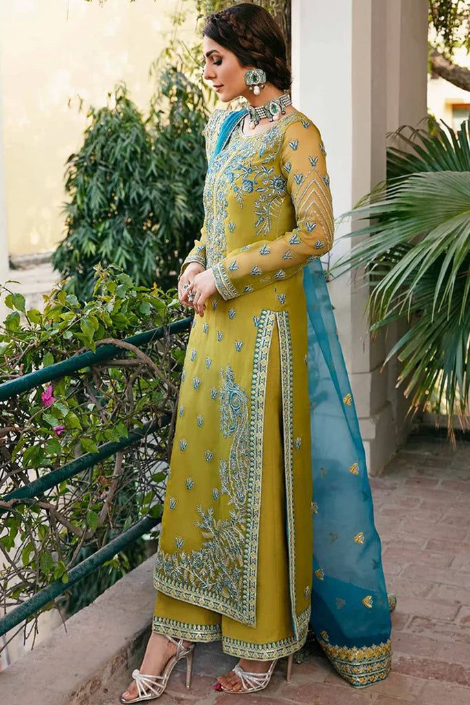 AKBAR ASLAM ORGANZA EMBROIDERED UNSTICHED 3pc