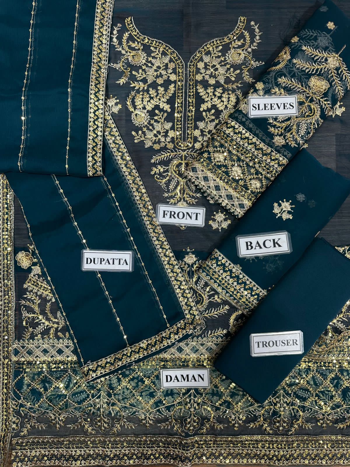 ASIM JOFA chiffon embroidered & sequence unstiched 3pc✓