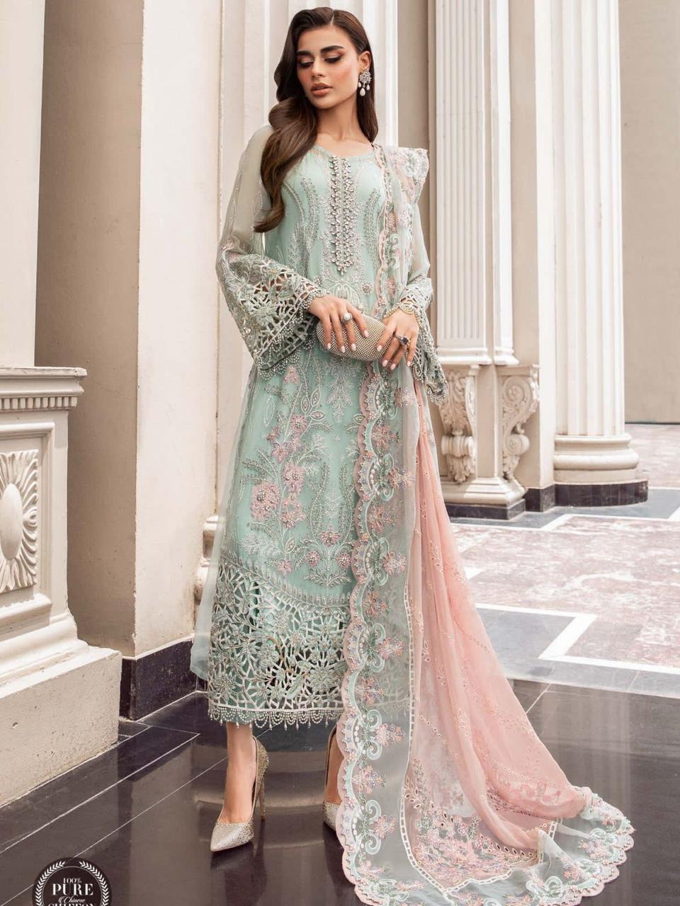 MARIA.B COUTURE CHIFFON EMBROIDERED UNSTICHED 3PC