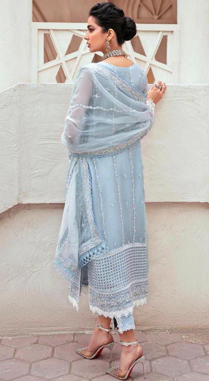 MUSHQ ORGANZA EMBROIDERED WEDDING UNSTITCHED 3PC