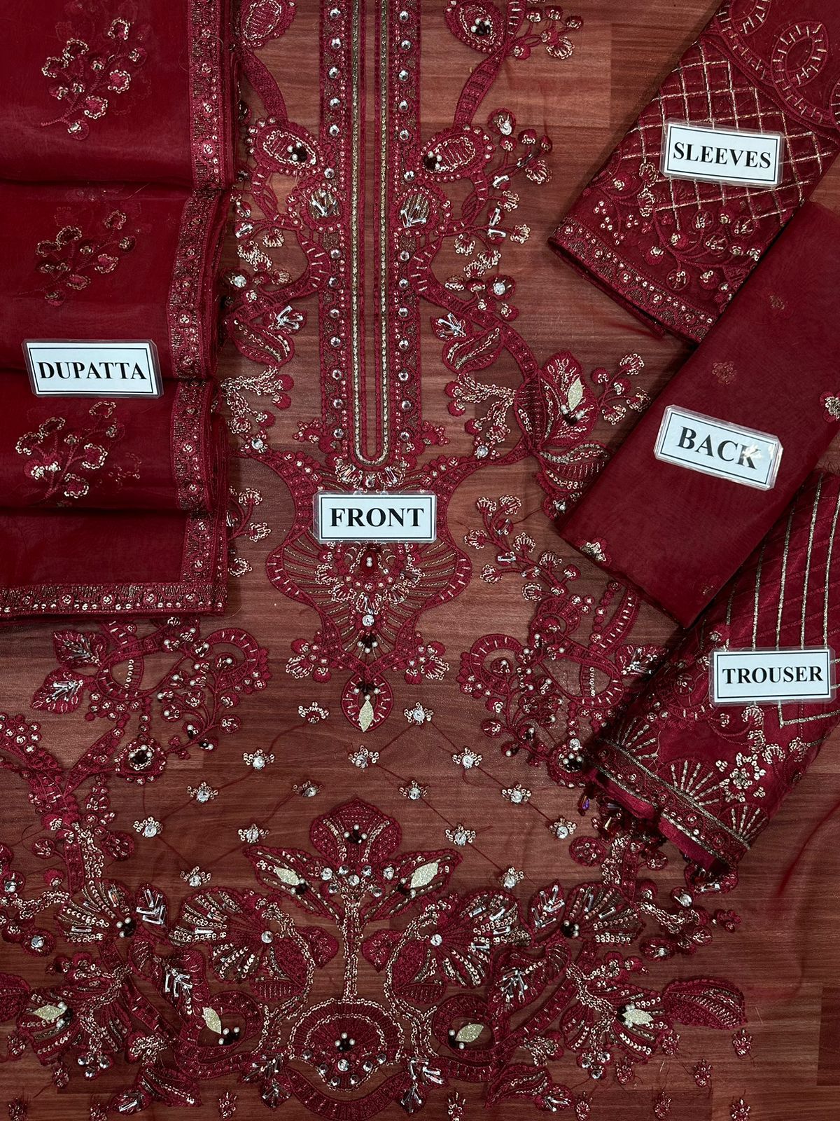 SAFEERA BY FLOSSIE ORGANZA EMBROIDERED WEDDING UNSTITCHED 3PC