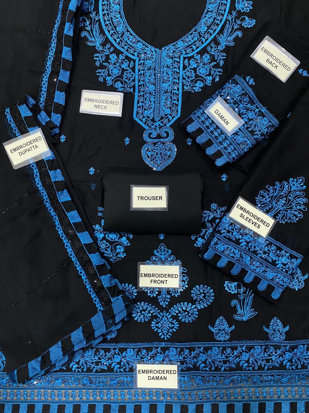 ASIM JOFA CHIFFON embroidered wedding unstitched 3pc