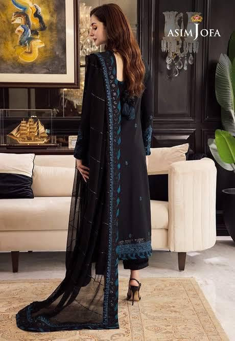 ASIM JOFA CHIFFON embroidered wedding unstitched 3pc