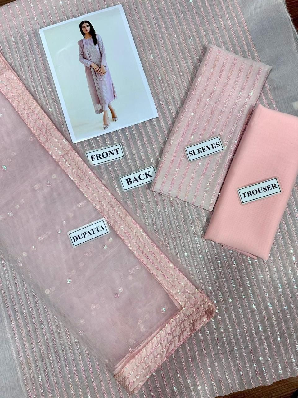 BAROQUE chiffon embroidered sequence unstitched 3pc