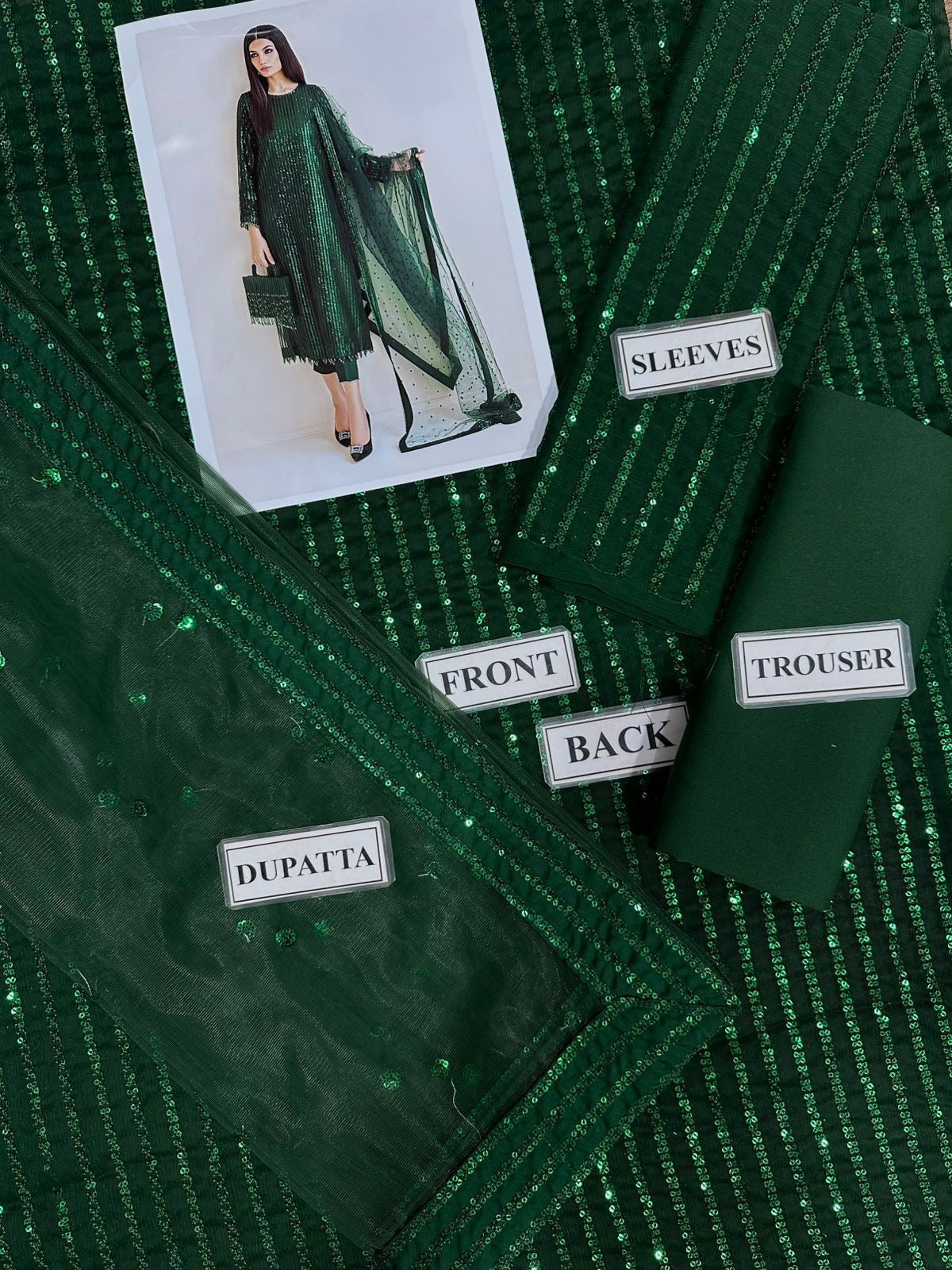 BAROQUE chiffon embroidered sequence unstitched 3pc