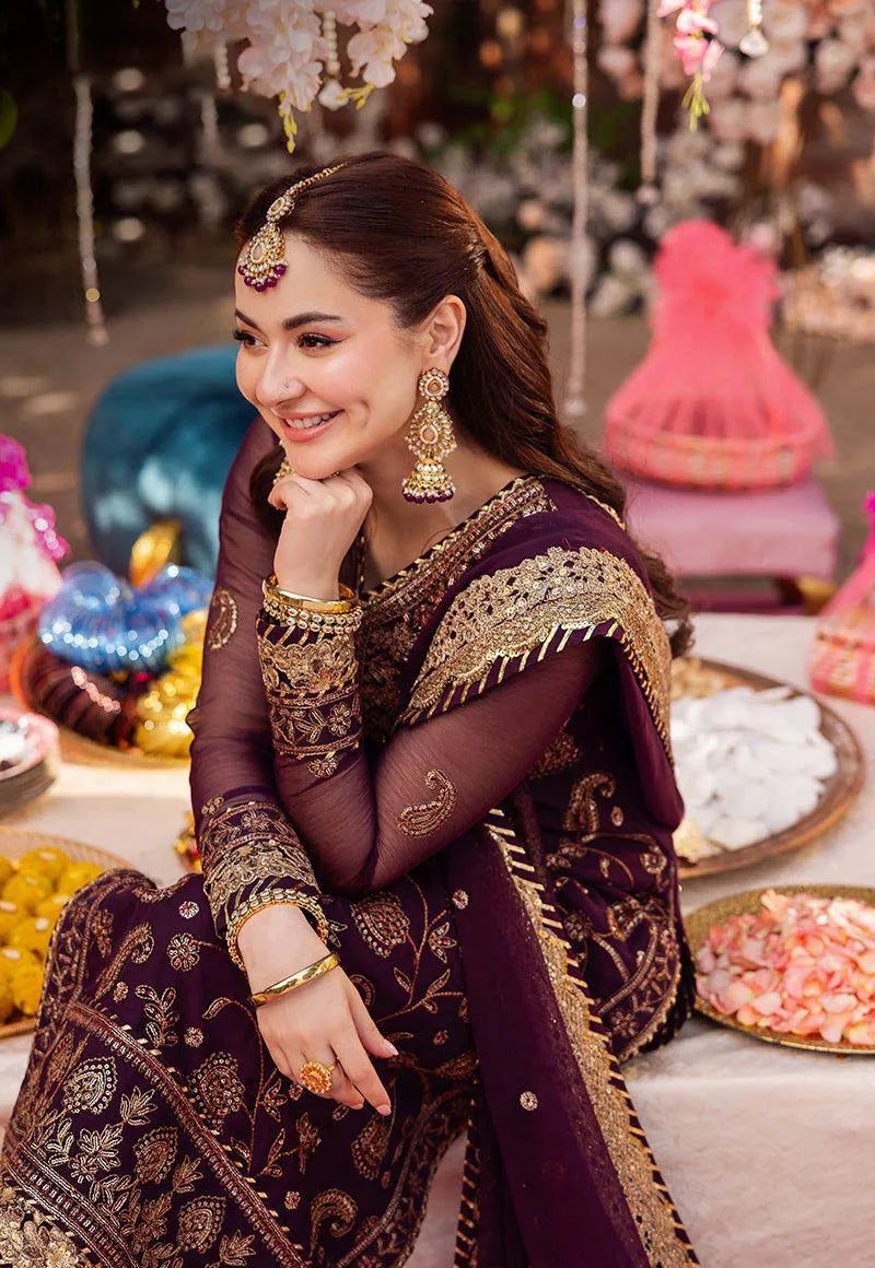 ASIM JOFA  chiffon embroidered sequence unstitced 3pc