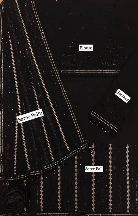 CHIFFION EMBROIDERED SAREE UNSTITCHED