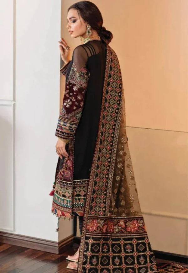 BAROQUE ORANZA TISSUE EMBROIDERED LUXURY WEDDING UNSTICHED 3pc