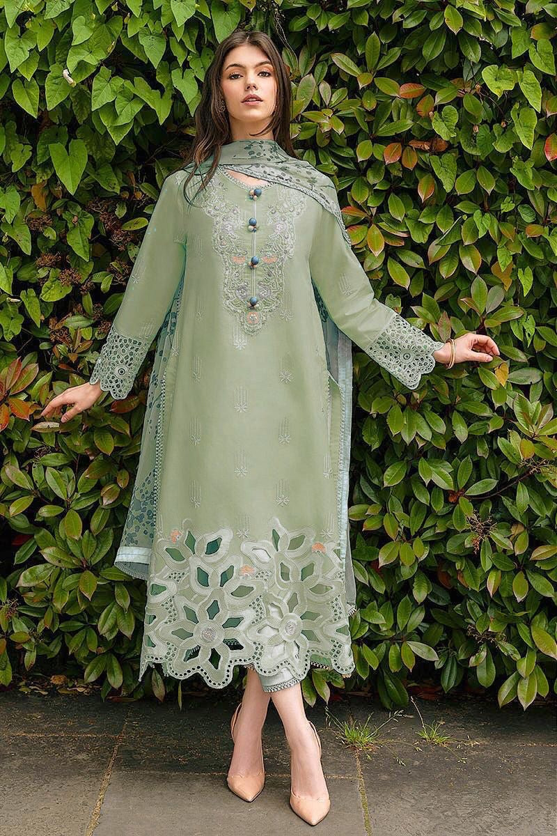 MUSHQ organza embroidered unstitced 3pc