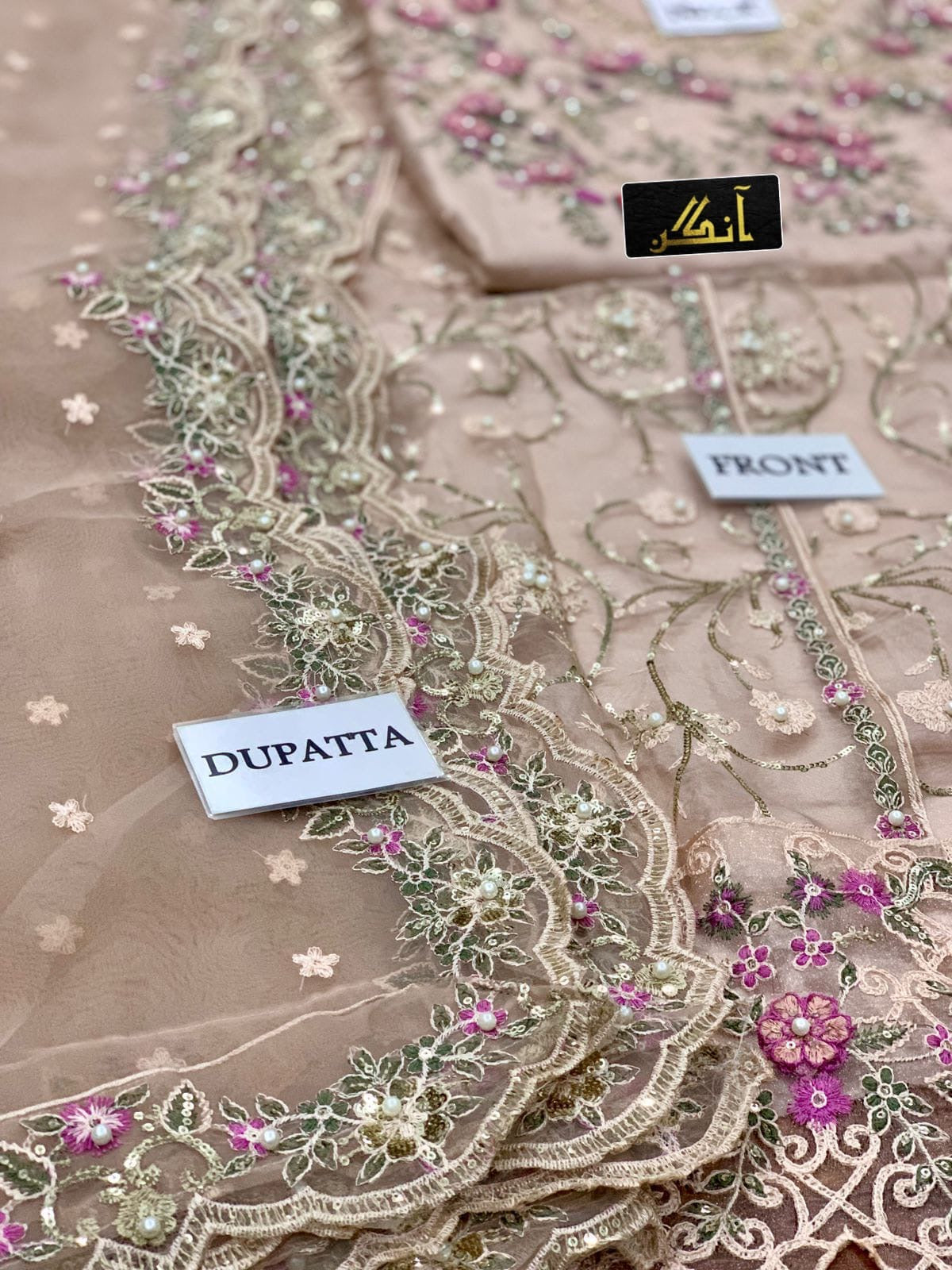 MARIA.B organza embroidered hand emblished luxury unstitched maxi 3pc