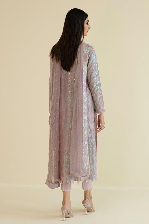 BAROQUE chiffon embroidered sequence unstitched 3pc