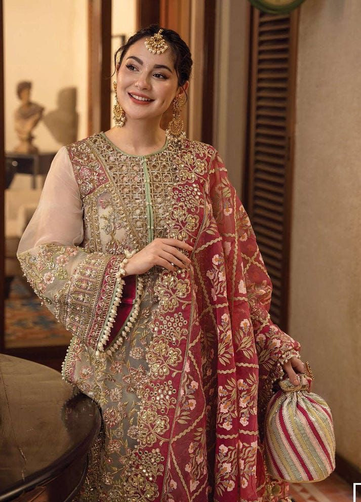 CRIMSON embroidered hand embellished organza luxury unstitched 3pc