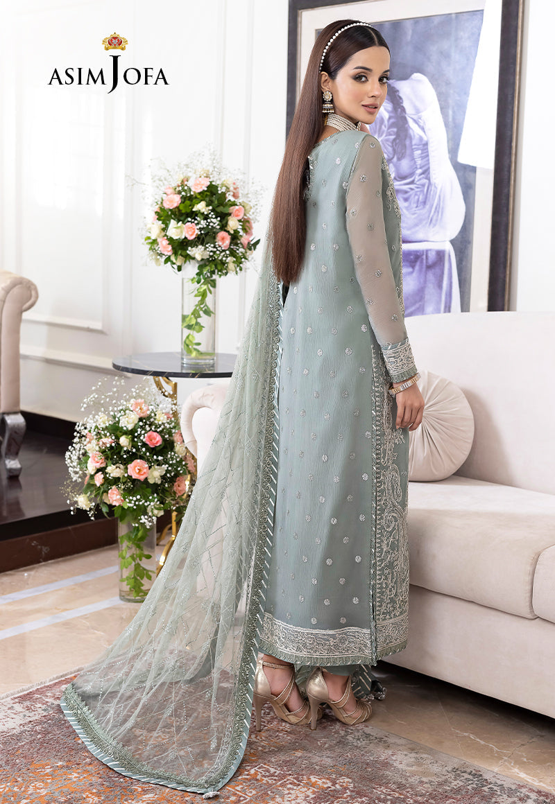 ASIM JOFA chiffon embroidered sequence unstitced 3pc