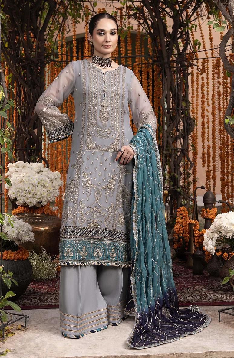 Adan Libas Chiffon Embroidered Unstitched Collection RANG-E-MEHFIL