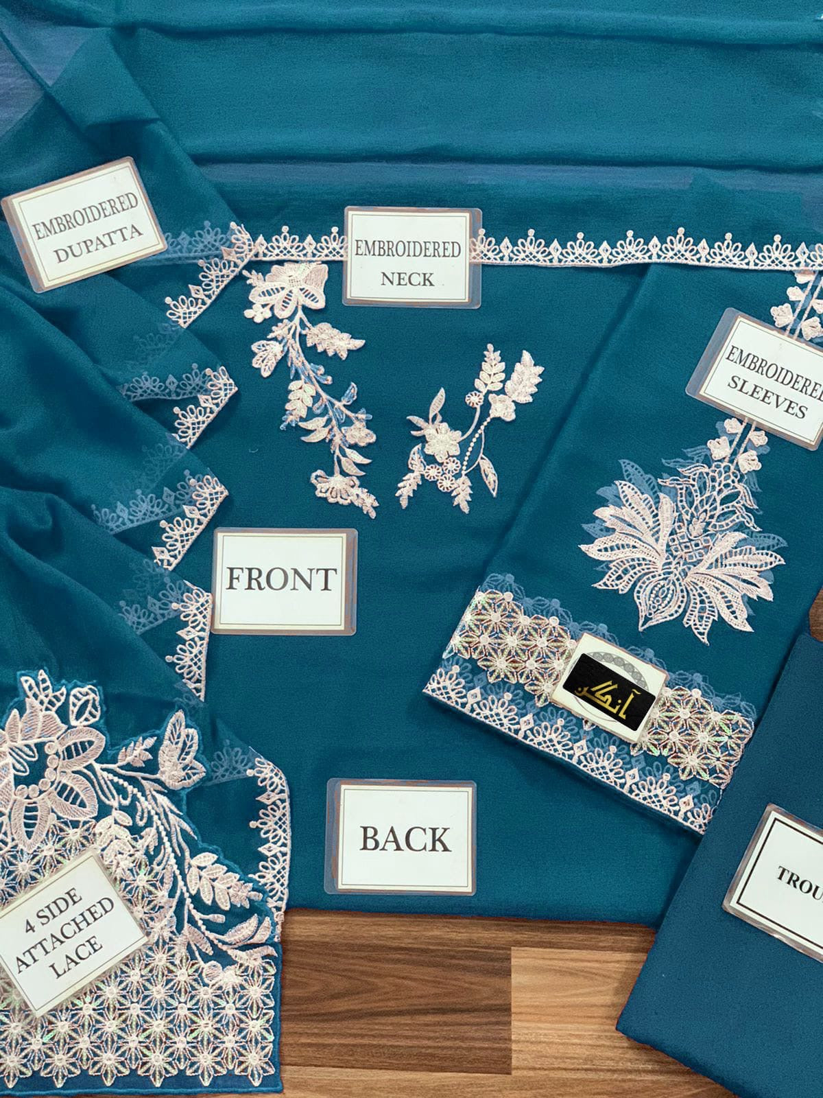 BAROQUE chiffon embroidered sequence unstitched 3pc