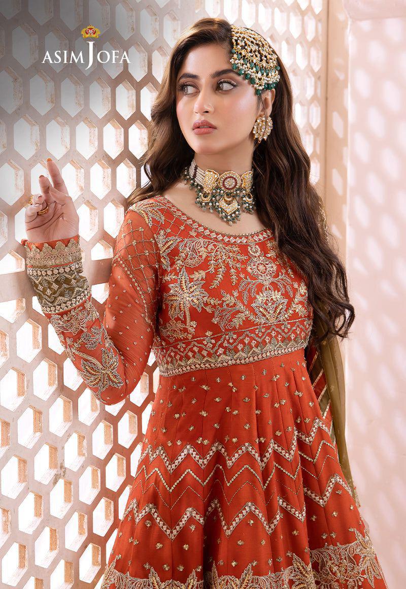 ASIM JOFA CHIFFON WEDDING EMBROIDERED UNSTITCHED 3PC