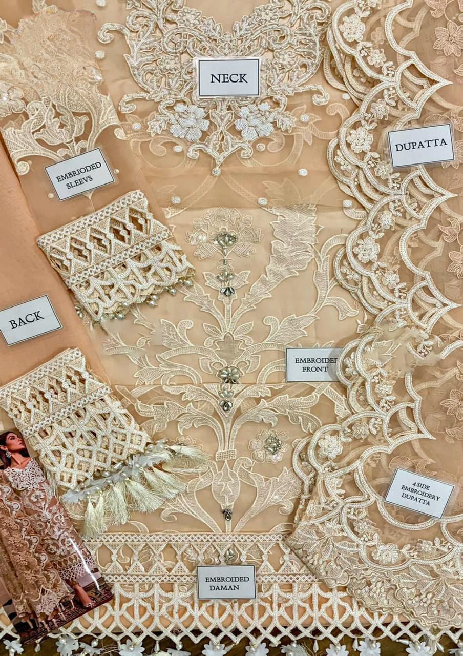 MARIA.B WEDDING ORGANZA EMBROIDERED UNSTICHED 3PC