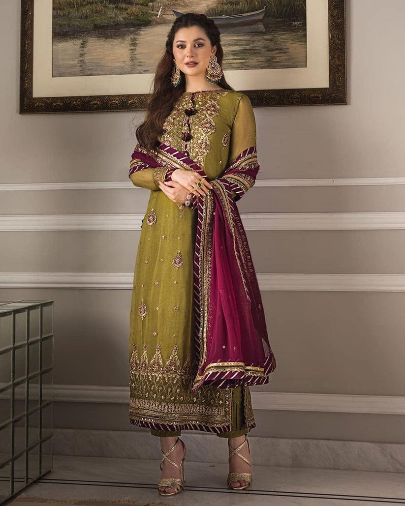 ASIM JOFA CHIFFON WEDDING UNSTICHED 3pc