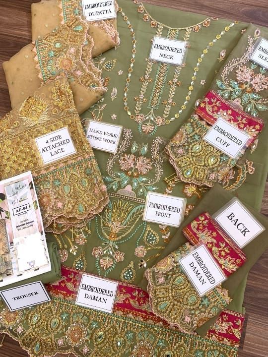 ELAF LUXURY WEDDING ORGANZA UNSTICHED 3pc