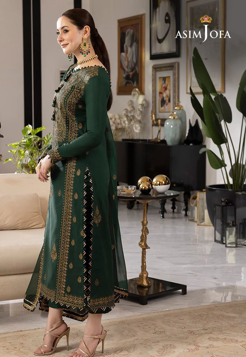 ASIM JOFA CHIFFON WEDDING EMBROIDERED UNSTITCHED 3PC