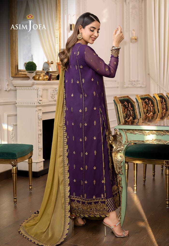 ASIM JOFA EMBROIDERED CHIFFON UNSTICHED 3PC