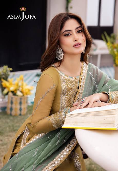 ASIM JOFA WEDDING CHIFFON EMBROIDERED UNSTICHED 3PC