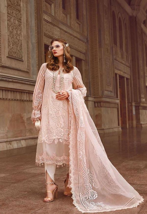 MARIA.B ORGANZA EMBROIDERED WEDDING UNSTITCHED 4PC ✓