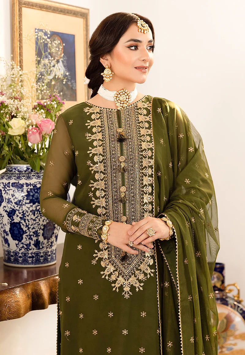 ASIM JOFA CHIFFON WEDDING EMBROIDERED UNSTITCHED 3PC