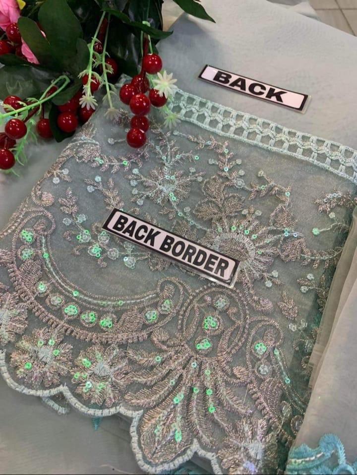 ELAF BRIDAL ORGANZA UNSTICHED 3pc